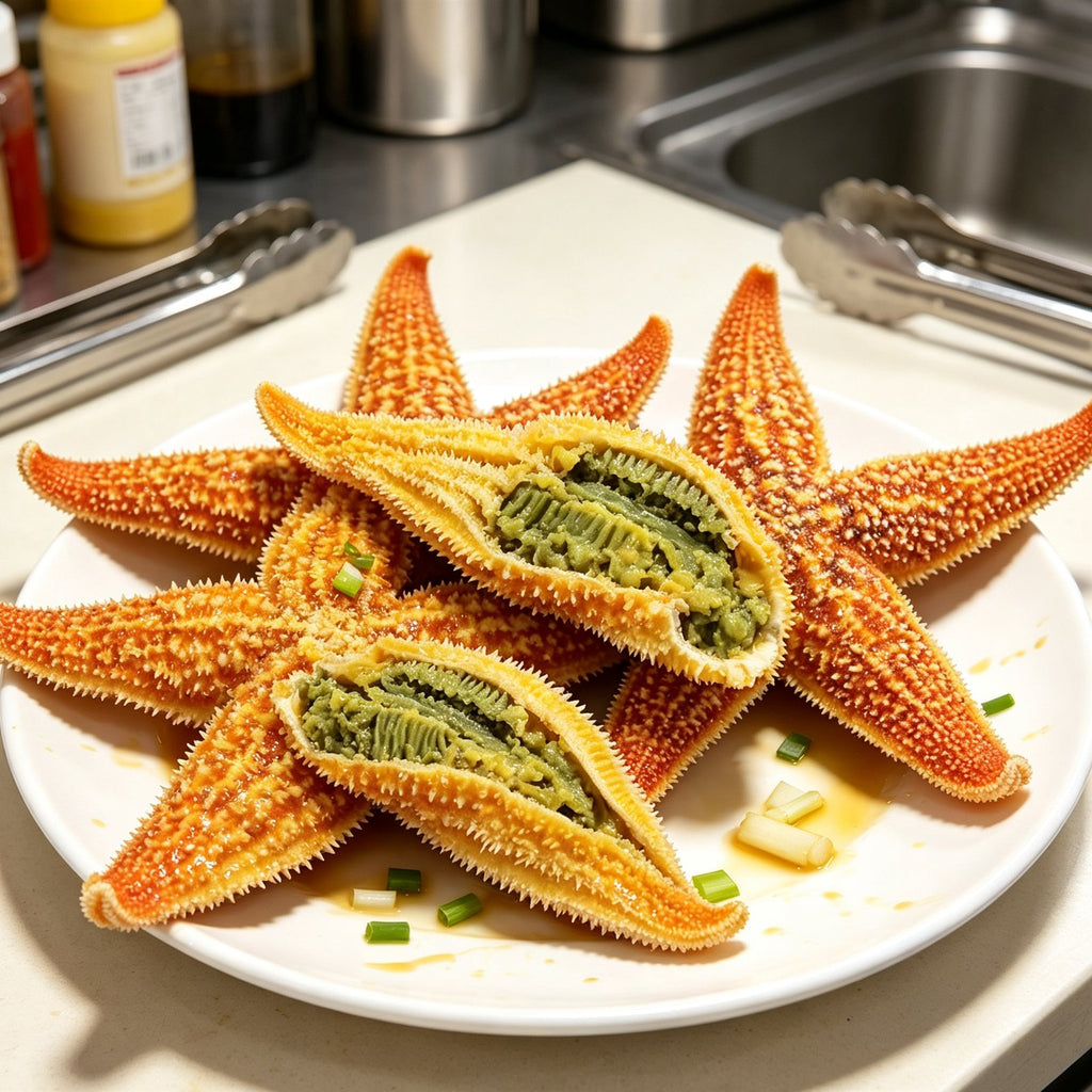 Fresh Sea Stars Split for Steaming