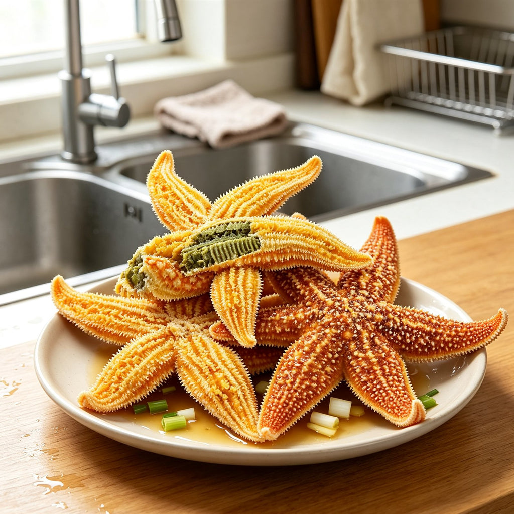 Fresh Sea Stars Split for Steaming